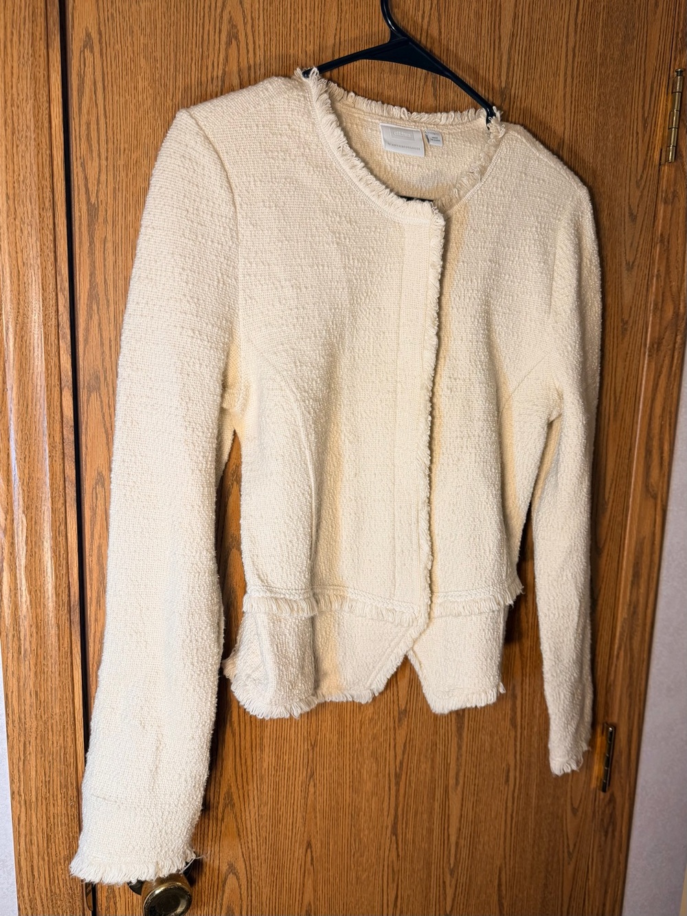Anthropologie ett:iwa Bardot Cream Bouclé Tweed Blazer - Picture 3 of 7